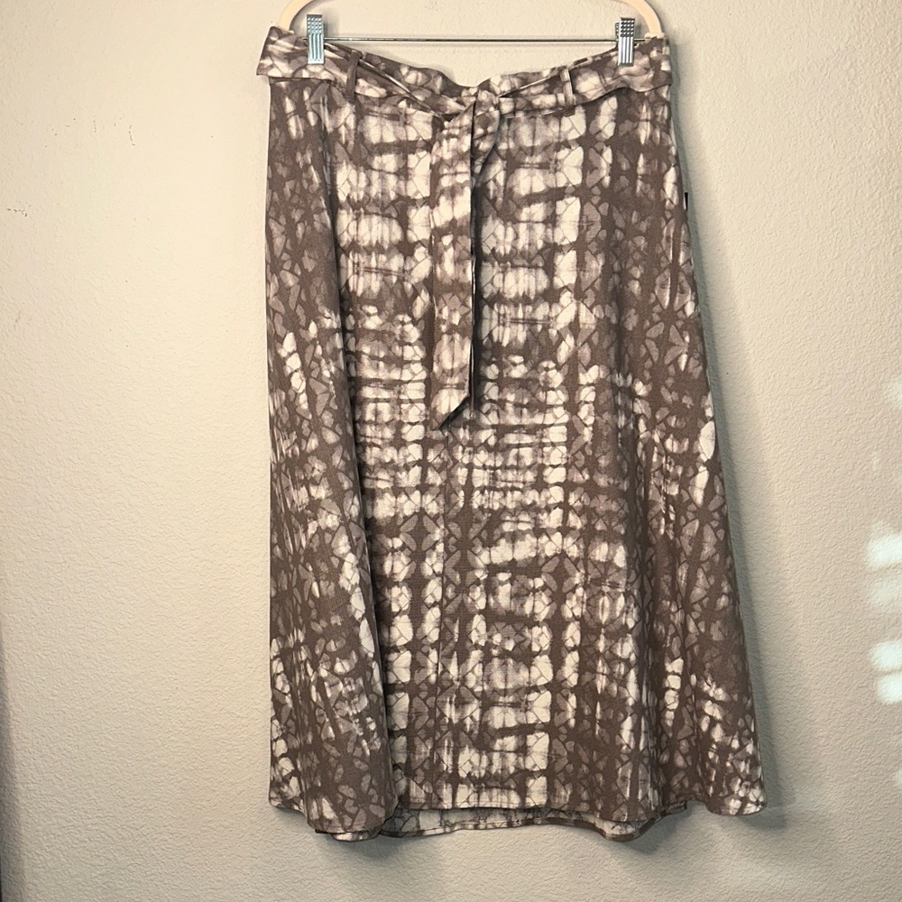 Simply‎ Vera Vera Wang Brown Patterned A-Line Skirt
